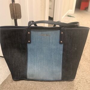 Michael Kors Black and Blue Tote Bag